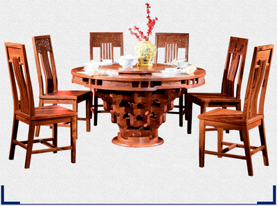 中式餐桌实木图片(中式餐桌椅款式图片)