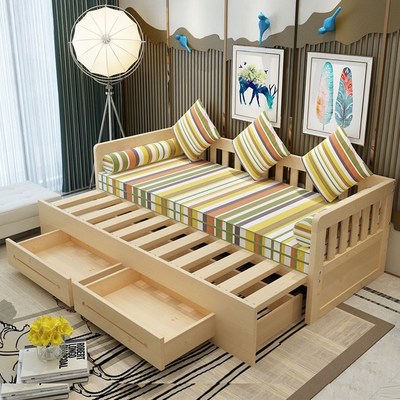 实木可伸缩沙发两用床(伸缩沙发床安装视频)